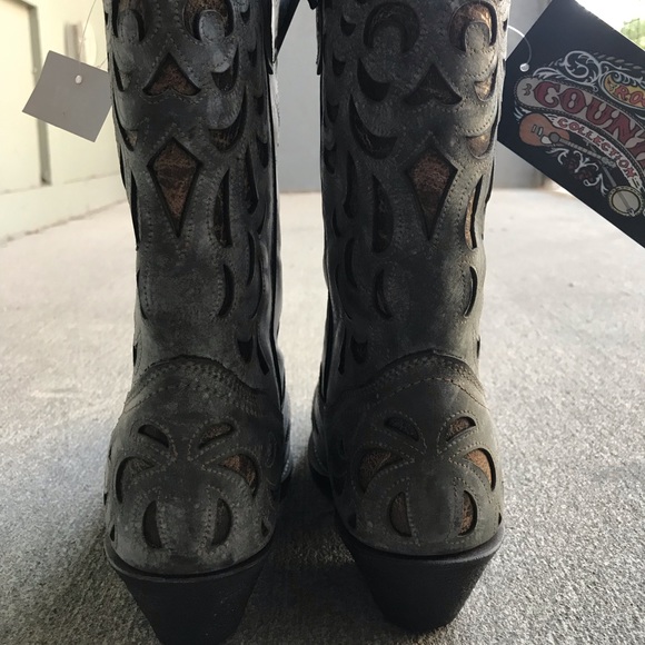 BRAND NEW size 9W, blue-grey women’s cowboy boots! - Picture 4 of 5